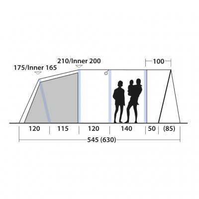 Height for Outwell Moonhill 5 Air
