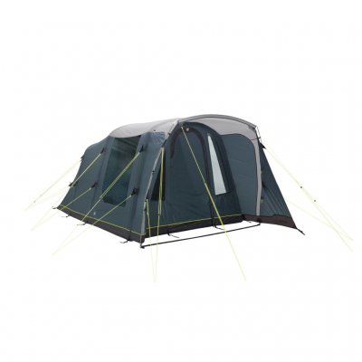 The front of the tent can be adjusted at the bottom to vary visibility and protection.