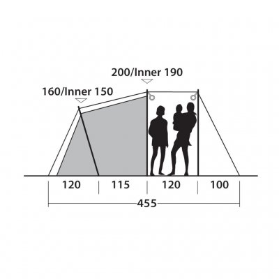 Ceiling height for Outwell Blackwood 4 tent.