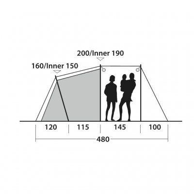 Ceiling height for Outwell Blackwood 5 tent.