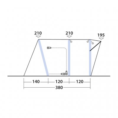 Outwell Wolfburg 380 Air Camper tent pitch