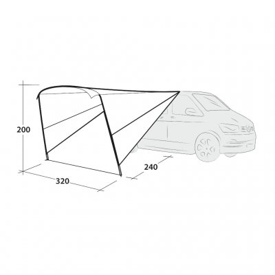 Outwell Touring Canopy - Dimensioned drawing