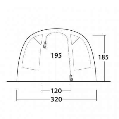 Door sketch for the family tent Outwell Denver 5.