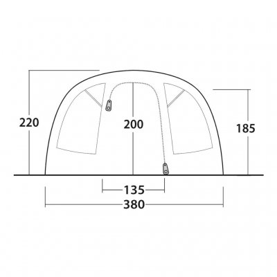 Door sketch for the family tent Outwell Denver 6.