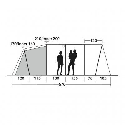 Height measurements for Outwell Phoenix 5.