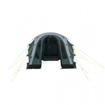 Spacious tent seen from the front with open main entrance