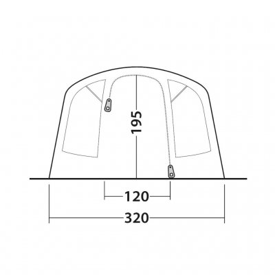 Dimensions of door Outwell Monterey 5 Air
