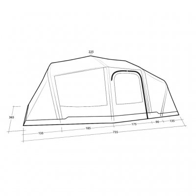 Dimensions of the Outwell Hartford 6 Air