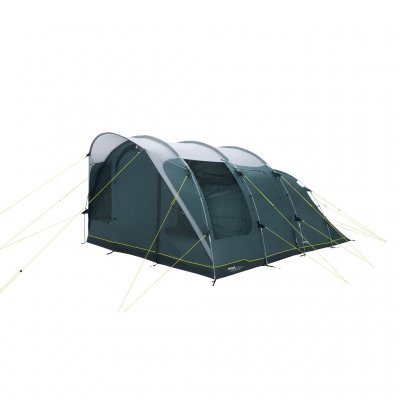 6-person family tent with standing height, three bedrooms, rain-protected entrance and large windows.