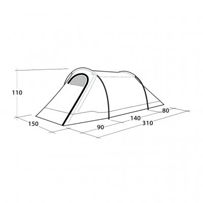 Dimensions for the camping tent Outwell Earth 2