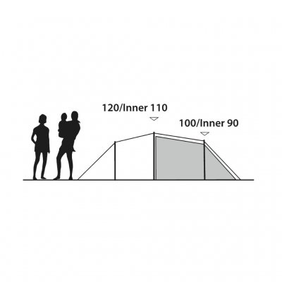 Elevation drawing for the Outwell Earth 3 camping tent.