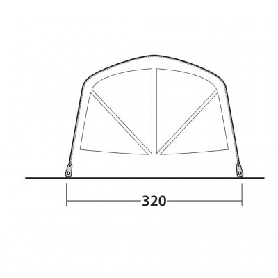Sketch for the front of the Outwell Florida 5 Air family tent