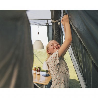 The tent is compatible with the Outwell Nightlight System, which provides integrated lighting both inside and outside the tent.