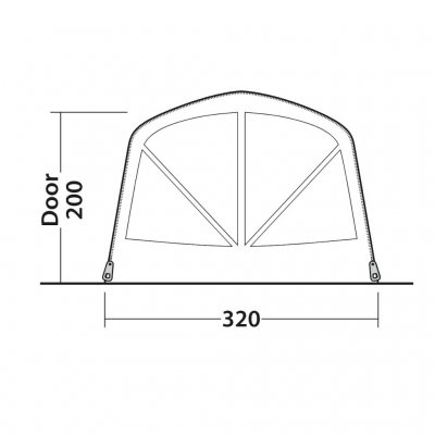 Door sketch for the family tent Outwell Nashville 5 Air TC