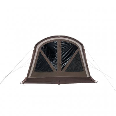 The front can be closed completely and nice tinted windows and mosquito net panel for good light transmission and ventilation.