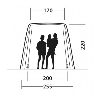Height measurements for Outwell Dunecrest biltält