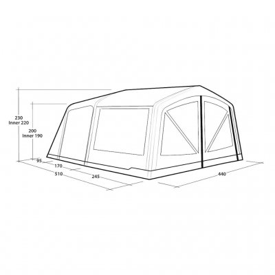 Dimensions of the Outwell Maryland 5 Air