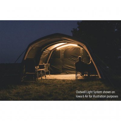 The Outwell Night Light System provides a pleasant light in the Boston 5 Air TC family tent