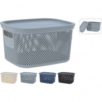 Storage box with lid, 6L, assorted colours