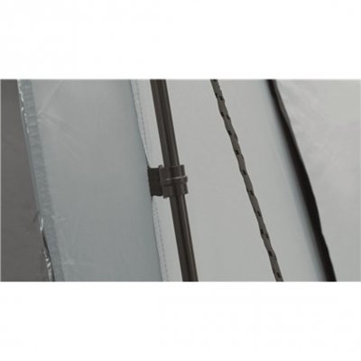 Fiberglass rods and tent lines provide good stability on the garden tent.