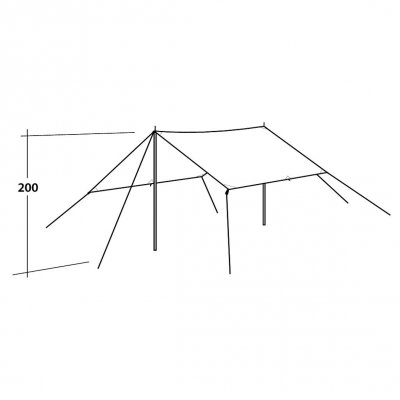 Mounting sketch Easy Camp Tarp.