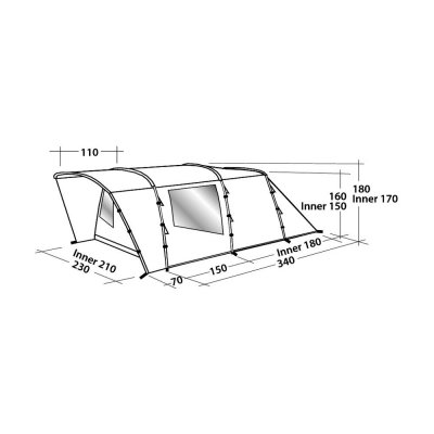 Dimensional drawing for Easy Camp Palmdale 300 tent.