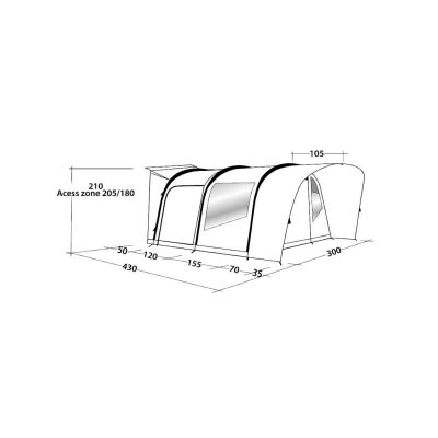 Dimensional sketch Easy Camp Guard Air Car tent