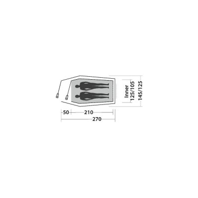 Floor plan with two beds for camping tent Easy Camp Energy 200