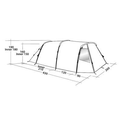 Dimensions for the tent Easy Camp Huntsville 400