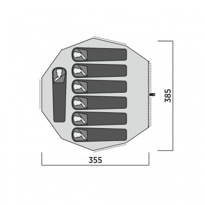 Floor plan Easy Camp Moonlight Bell for 7 people.