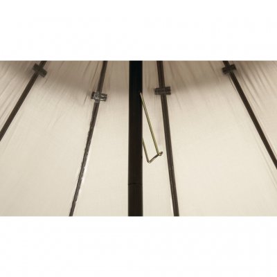 Telescopic center pole makes the tent easy to set up.