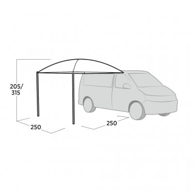Dimensional drawing Easy Camp Stryn Sunroof