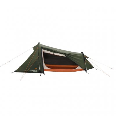 Sarek 1 from the side – lightweight one-man tent with open door, spacious awning for storage and smart ventilation. Perfect for