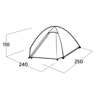 Dimensional drawing for Easy Camp Rondane 2 Tent