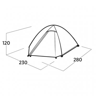 Dimensional drawing for Easy Camp Rondane 3 Tent