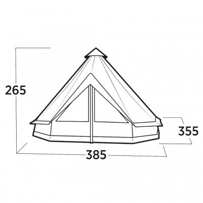 Generous peak height of up to 265 cm with an A-frame pole at the entrance, creating extra space and comfort.