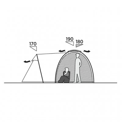 Height for tent and sleeping cabin Easy Camp Kinn 5