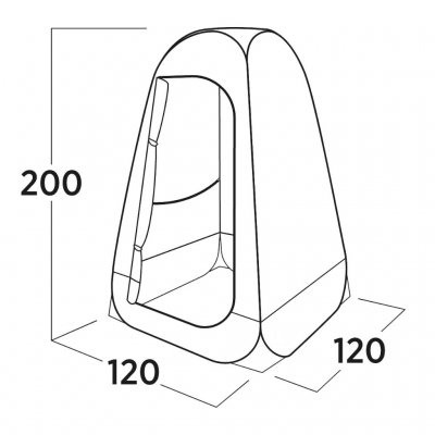 Dimensional drawing for Easy Camp Folding Toilet Tent