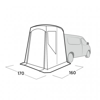 Dimension sketch for Easy Camp Krossbu Mini