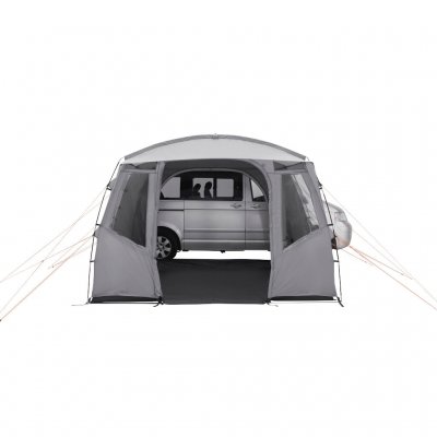 Freestanding vehicle awning suitable for minibuses, vans, and MPVs.