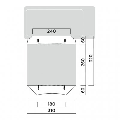 Floor plan for the Easy Camp Reine car tent
