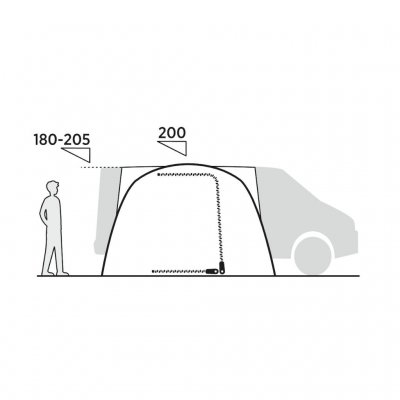 Elevation drawing Easy Camp Reine Car Tent