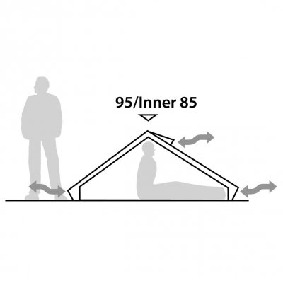 Elevation drawing for Robens Starlight 1 tent.