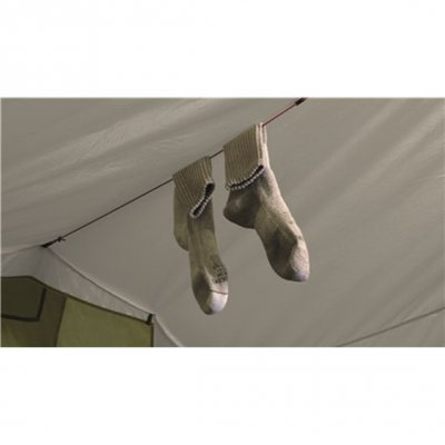 Clothesline in the roof to dry clothes or hang such as a lamp in the tent.