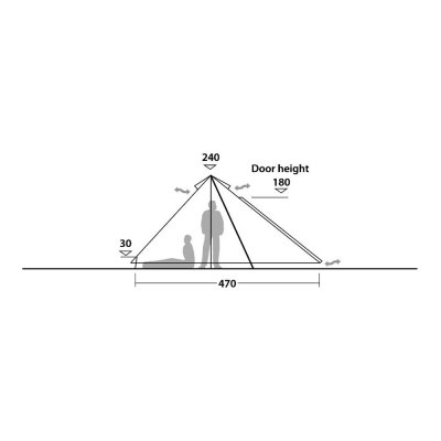 Height sketch for Robens Fairbanks Grande Tent.