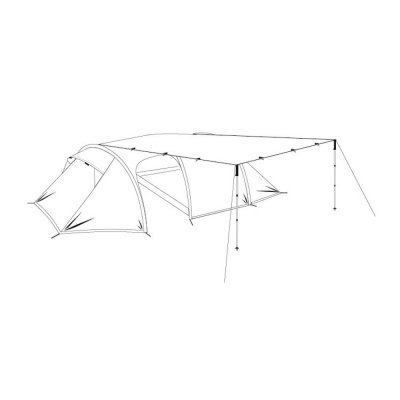 Installation of tent and tarp