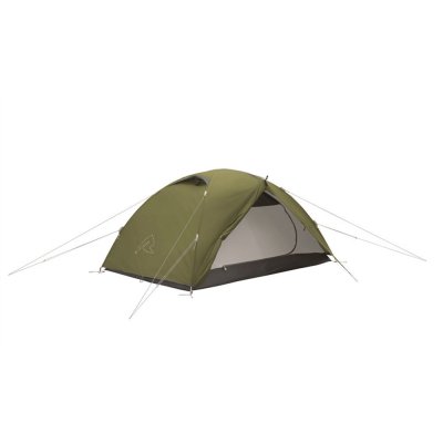 Front doors open, Robens Lodge 2 dome tents.
