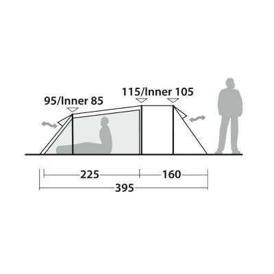 Height measurement for the tent Robens Voyager Versa 3.
