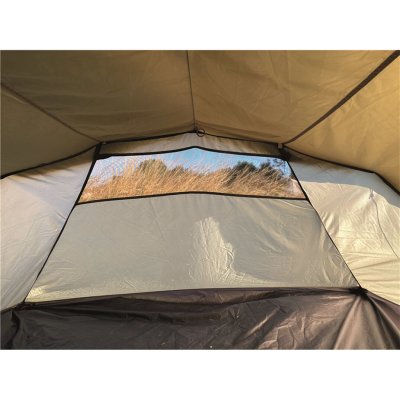 Roll up the back of the tent flysheet for extra ventilation and views.