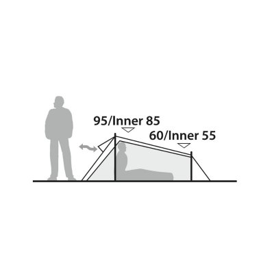 Height for Robens Arrow Head Tent.